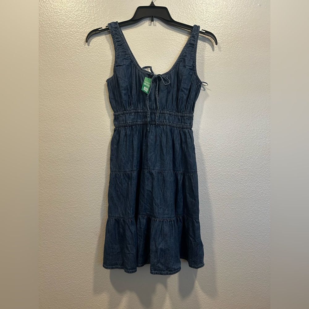 GAP Blue Denim Tiered Dress Small NWT
